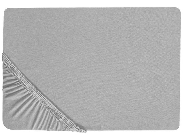 Fitted Sheet Grey Cotton 90 x 200 cm Solid Pattern Classic Elastic Edging Bedroom Beliani