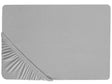 Fitted Sheet Grey Cotton 90 x 200 cm Solid Pattern Classic Elastic Edging Bedroom Beliani