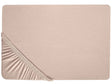 Fitted Sheet Beige Cotton 200 x 200 cm Solid Pattern Classic Elastic Edging Bedroom Beliani