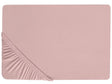 Fitted Sheet Pink Cotton 90 x 200 cm Solid Pattern Classic Elastic Edging Bedroom Beliani