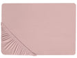Fitted Sheet Pink Cotton 180 x 200 cm Solid Pattern Classic Elastic Edging Bedroom Beliani