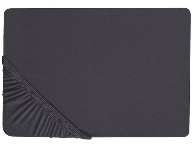 Fitted Sheet Black Cotton 90 x 200 cm Solid Pattern Classic Elastic Edging Bedroom Beliani