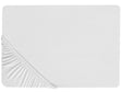 Fitted Sheet White Cotton 180 x 200 cm Solid Pattern Classic Elastic Edging Bedroom Beliani