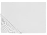 Fitted Sheet White Cotton 180 x 200 cm Solid Pattern Classic Elastic Edging Bedroom Beliani