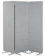 3-Panel Room Divider Light Grey Fabric Privacy Screen Office Partition Wall Noise Reducing Beliani