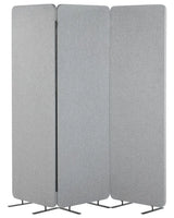 3-Panel Room Divider Light Grey Fabric Privacy Screen Office Partition Wall Noise Reducing Beliani