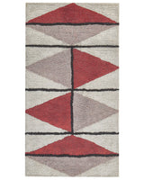 Area Rug Multicolour Cotton 80 x 150 cm Low Pile Geometric Pattern Rectangular Retro Beliani