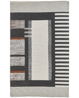 Area Rug Multicolour Cotton 140 x 200 cm Scandinavian Printed Pattern Handwoven Rectangular Living Room Beliani