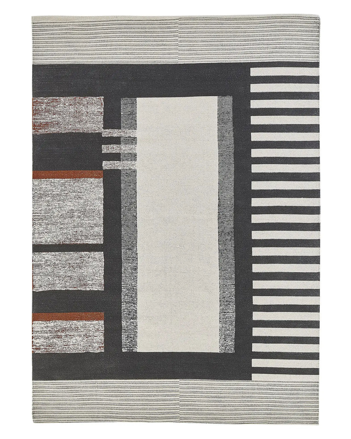 Area Rug Multicolour Cotton 160 x 230 cm Scandinavian Printed Pattern Handwoven Rectangular Living Room Beliani