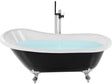 Bath Black Sanitary Acrylic 153 x 77 cm Freestanding Clawfoot Tub Traditional Retro Design Beliani