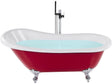 Bath Red Sanitary Acrylic 170 x 76 cm Freestanding Clawfoot Tub Traditional Retro Design Beliani