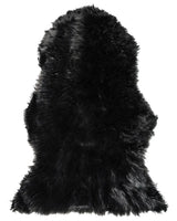 Faux Sheepskin Rug Black 63 x 95 cm High Pile Rustic Beliani