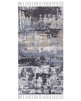 Area Rug Multicolour Polyester and Cotton 80 x 150 cm Handwoven Printed Abstract Distressed Pattern Beliani