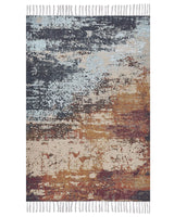 Area Rug Multicolour Polyester and Cotton 140 x 200 cm Handwoven Printed Abstract Watercolour Painting Pattern  Beliani