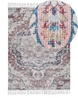 Area Rug Multicolour Polyester and Cotton 140 x 200 cm Oriental Distressed with Tassels Living Room Bedroom Beliani