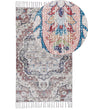 Area Rug Multicolour Polyester and Cotton 80 x 150 cm Oriental Pattern Distressed with Tassels Living Room Bedroom Beliani
