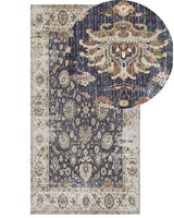 Area Rug Multicolour Polyester and Cotton 80 x 150 cm Oriental Distressed Living Room Bedroom Beliani