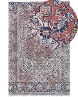 Area Rug Multicolour Polyester and Cotton 150 x 230 cm Oriental Pattern Distressed Effect Living Room Bedroom Beliani