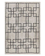 Area Rug Beige Cotton 140 x 200 cm Scandinavian Tufted Geometric Pattern Living Room Bedroom Beliani