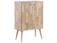 2 Door Sideboard Light Wood Rubberwood Living Room Cabinet Storage Retro Scandi Style Beliani