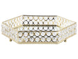 Decorative Tray Gold Iron and Glass Mirrored Hexagonal with Rhinestones Tabletop Glamour Accent Piece  Beliani