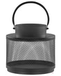 Lantern Black Iron H 19cm Pillar Candle Holder Handle Minimalistic Industrial Decoration Accent Piece Beliani
