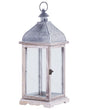 Lantern White Iron H 47 cm Pillar Candle Holder Handle Traditional Retro Distressed Decoration Accent Piece Beliani