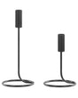 Set of 2 Candle Holders Black Iron Round Shape Modern Minimalistic Candlesticks Decoration Beliani