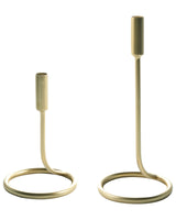 Set of 2 Candle Holders Gold Iron Round Shape Modern Minimalistic Candlesticks Decoration Beliani