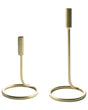 Set of 2 Candle Holders Gold Iron Round Shape Modern Minimalistic Candlesticks Decoration Beliani