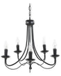 Pendant Lamp Black Metal 117 cm Painted Finish 5 Lights Victorian Style Vintage Living Room Dining Area Beliani