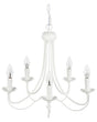 Pendant Lamp White Metal 117 cm Painted Finish 5 Lights Victorian Style Vintage Living Room Dining Area Beliani