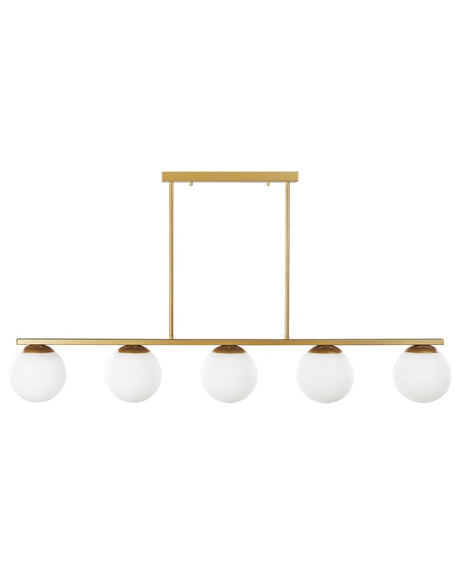 Hanging Lamp Gold Metal 62 cm 5-Light Track Sphere Shades White Glass Glamour Design Kitchen Dining Room Beliani