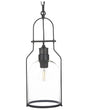 Pendant Lamp Black Metal 166 cm Frame Clear Glass Shade Retro Style Ceiling Light Beliani