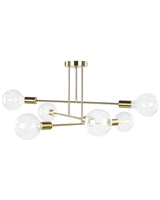 Ceiling Lamp Brass Metal 33 cm 6 Lights Iron no Shades Living Room Bedroom Industrial Modern Beliani