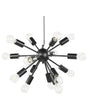 Pendant Lamp Black Metal115 cm 15-Lightbulb Fixture Exposed Ambient Lighting Beliani