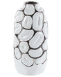 Flower Vase White Stoneware 28 cm Home Accessory Accent Piece Glamour Style Beliani