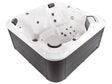 Hot Tub White Acrylic 210 x 210 cm 28 Jets Grey Aluminium Exterior with LED Heating Beliani