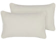 Set of 2 Throw Cushions White Cotton and Polyester Blend 30 x 50 cm Decorative Soft Home Accessory Solid Colour Beliani