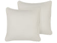 Set of 2 Throw Cushions White Cotton and Polyester Blend 45 x 45 cm Decorative Soft Home Accessory Solid Colour Beliani