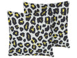 Set of 2 Outdoor Cushions Black and White Polyester 45 x 45 cm Leopard Animal Print Pattern Garden Patio Beliani