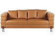 Sofa Brown Faux Leather Metal Legs 3 Seater Contemporary Design Modern Living Room Furniture Beliani