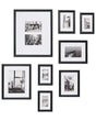 Set of 8 Framed Photos Black Various Sizes Modern Decor Gallery Hooks Beliani