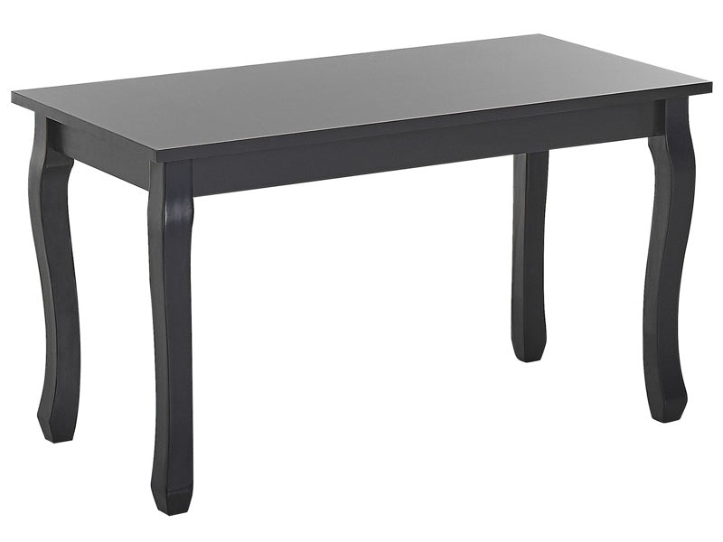 Coffee Table Black MDF Top Pine Wood Legs 80 x 40 cm Rectangular Table Top French Shabby Chic Beliani