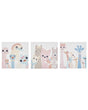 Set of 3 Canvas Art Prints Multicolour Polyester 30 x 30 cm Wall Decor Mounting Hooks Kids Room Beliani