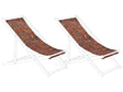 Set of 2 Sun Lounger Replacement Fabrics Floral Pattern Polyester Sling Hammock Beliani
