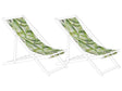 Set of 2 Sun Lounger Replacement Fabrics Palm Leaves Pattern Polyester Sling Hammock Beliani