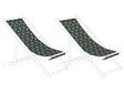 Set of 2 Sun Lounger Replacement Fabrics Olives Pattern Polyester Sling Hammock Beliani