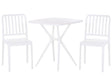 Bistro Set White Plastic 2 Chairs 1 Table Modern Rust Water Resistant Garden Balcony Furniture Beliani