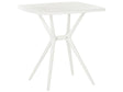 Garden Bistro Table White Plastic 70 x 70 cm Outdoor Dining Table Weatherproof Beliani